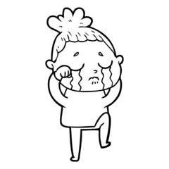 cartoon crying woman
