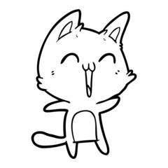 happy cartoon cat