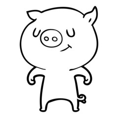 happy cartoon pig