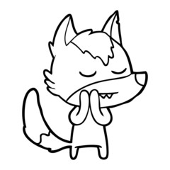 friendly cartoon wolf