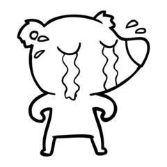 cartoon crying bear