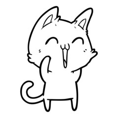 happy cartoon cat