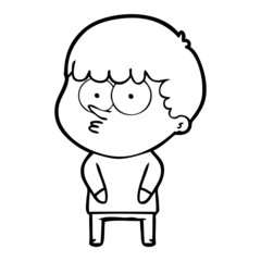 cartoon curious boy