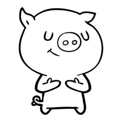Obraz na płótnie Canvas happy cartoon pig