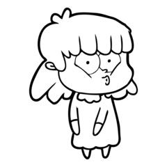 cartoon whistling girl