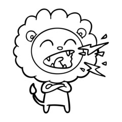 cartoon roaring lion