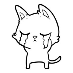 crying cartoon cat