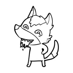 cartoon hungry wolf