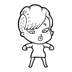 cartoon surprised girl