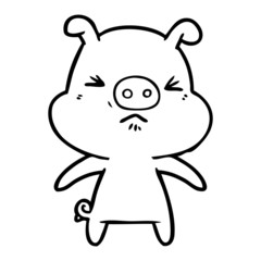 cartoon angry pig