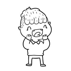 cartoon happy boy laughing