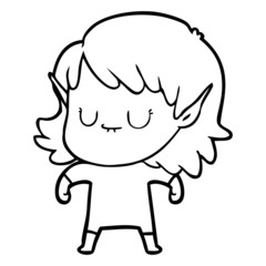 happy cartoon elf girl