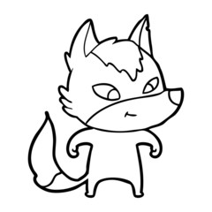 friendly cartoon wolf