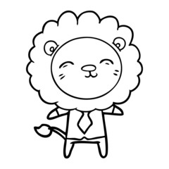 cartoon lion in business clothes