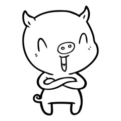 Obraz premium happy cartoon pig