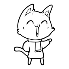 happy cartoon cat