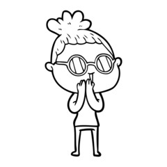 cartoon woman wearing spectacles