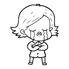cartoon girl crying