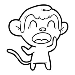 shouting cartoon monkey