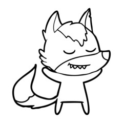 friendly cartoon wolf