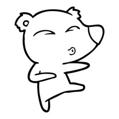 cartoon whistling bear
