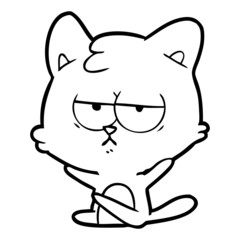 bored cartoon cat