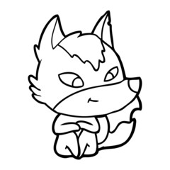friendly cartoon wolf