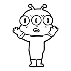cartoon three eyed alien