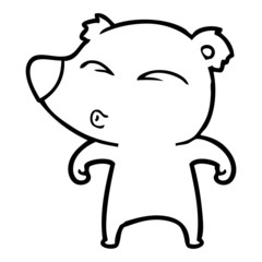 cartoon whistling bear