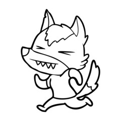 angry wolf cartoon