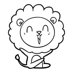 laughing lion cartoon