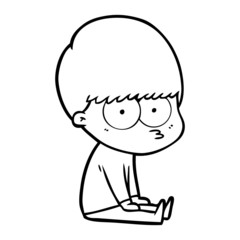 curious cartoon boy