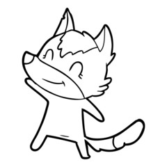 friendly cartoon wolf