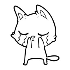 crying cartoon cat
