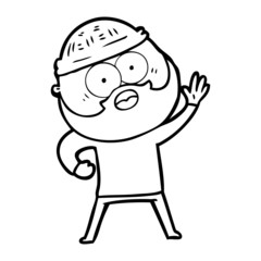 cartoon bearded man
