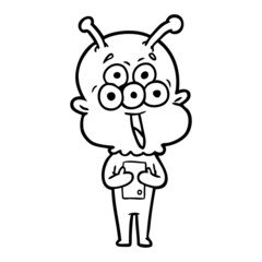 happy cartoon alien