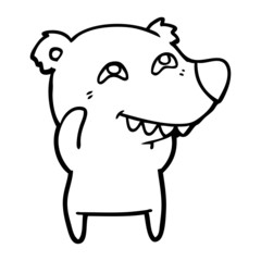 cartoon polar bear showing teeth