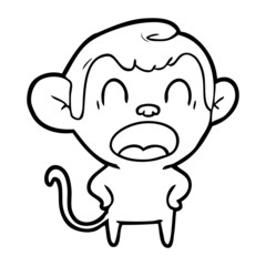 shouting cartoon monkey