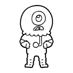 cartoon cyclops alien spaceman