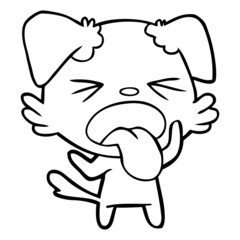 cartoon disgusted dog