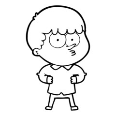 Obraz premium cartoon curious boy