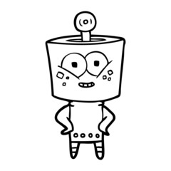 happy cartoon robot