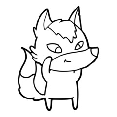 friendly cartoon wolf