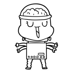 happy cartoon robot