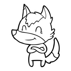 friendly cartoon wolf