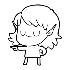 happy cartoon elf girl