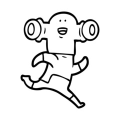 friendly cartoon alien running