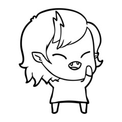cartoon laughing vampire girl
