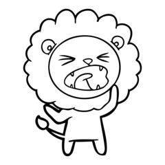 cartoon angry lion
