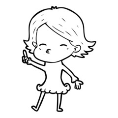 cartoon woman with idea